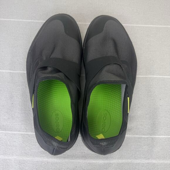 Men’s OOFOS OOmg Slip On Fibre Low Recovery Comfort Shoes Sneakers Black Gray 10 main image 13